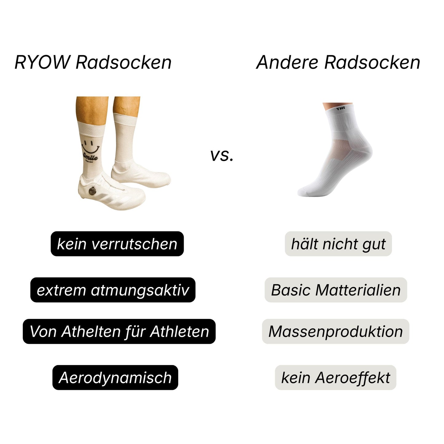 Performance Aero Radsocken "Smile every Mile"